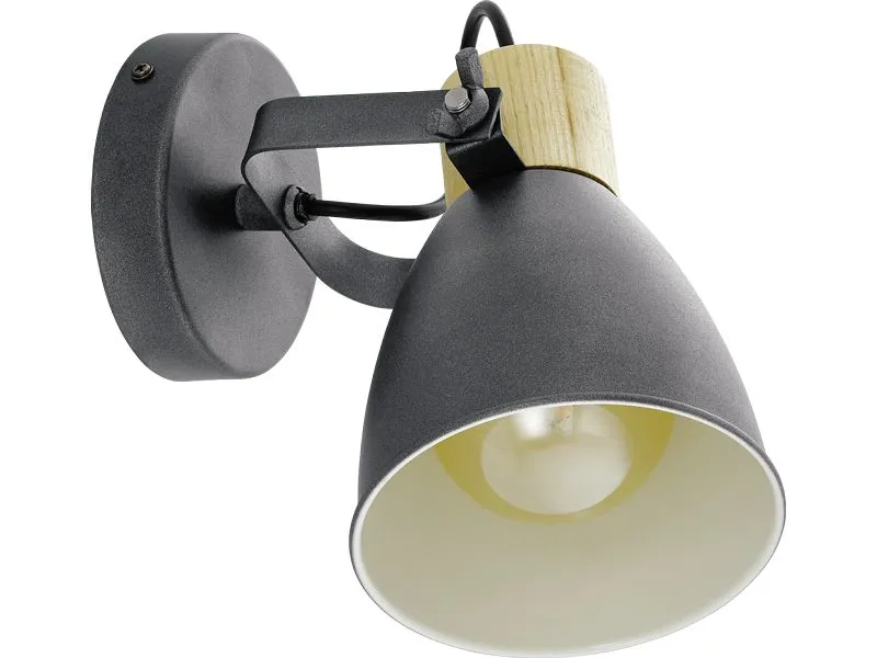 EGLO Leuchten Aufbauspot COSWARTH anthrazit-Holz exkl. E27 1x25W EGLO Leuchten Aufbauspot COSWARTH anthrazit-Holz exkl. E27 1x25W