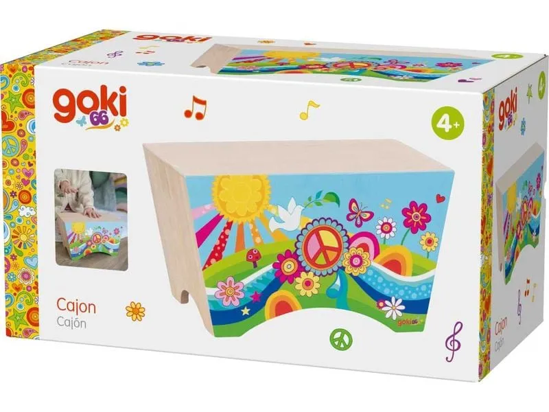 Goki Musikinstrument Cajon Blumenwiese 30 x 15.5 x 17 cm
