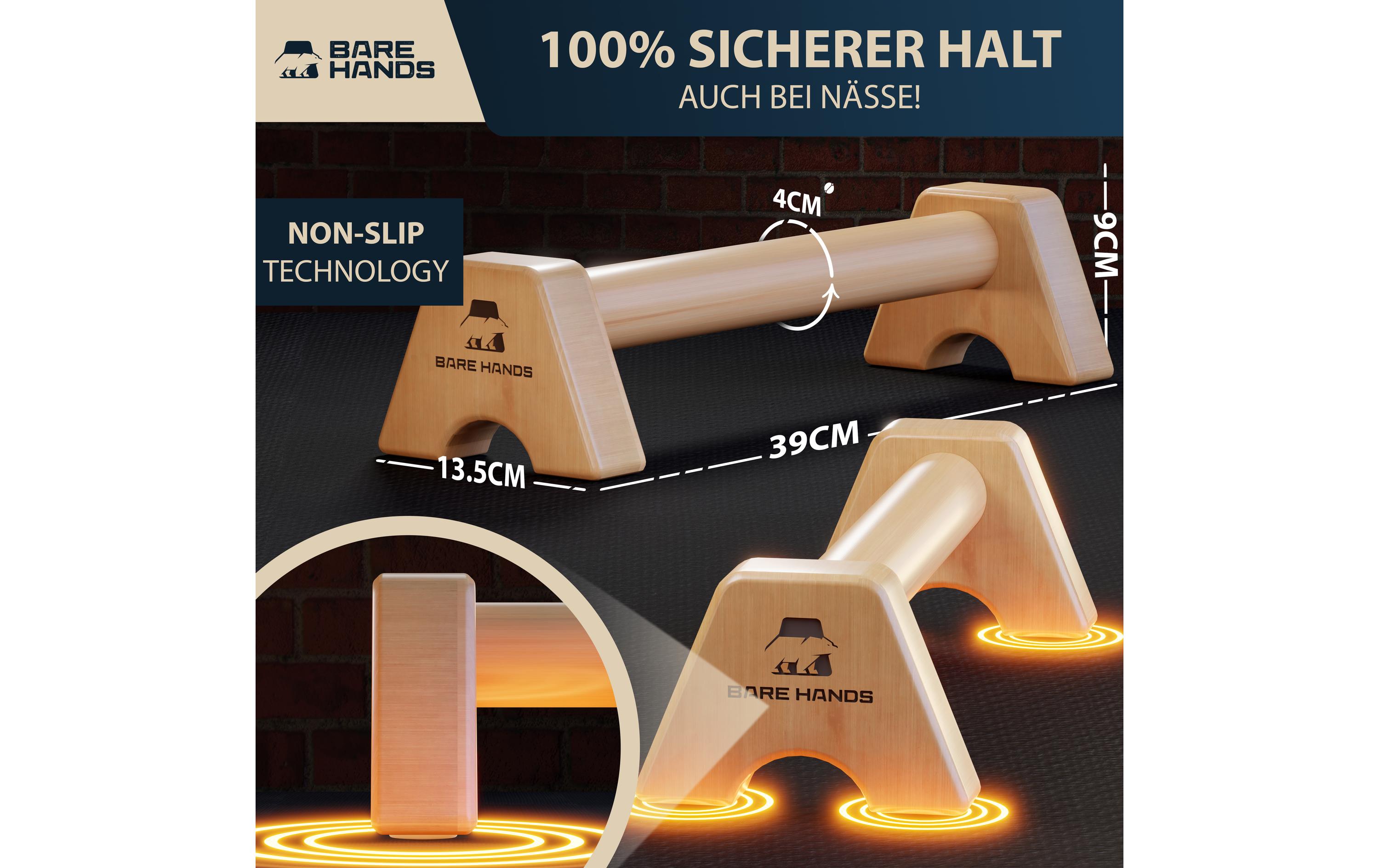 Bare Hands Liegestützgriffe Gr. M