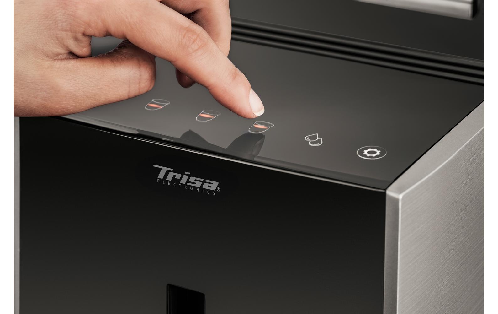 Trisa Siebträgermaschine Crema One Touch Schwarz/Silber