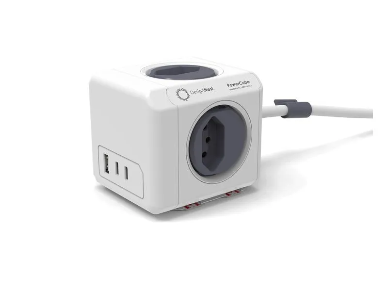 Allocacoc PowerCube 35W PD AC 4x T13, 2x USB-C / 1x USB-A Allocacoc PowerCube 35W PD AC 4x T13, 2x USB-C / 1x USB-A