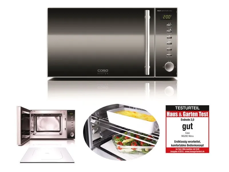 Caso Mikrowelle MG20 Ceramic Menu Schwarz