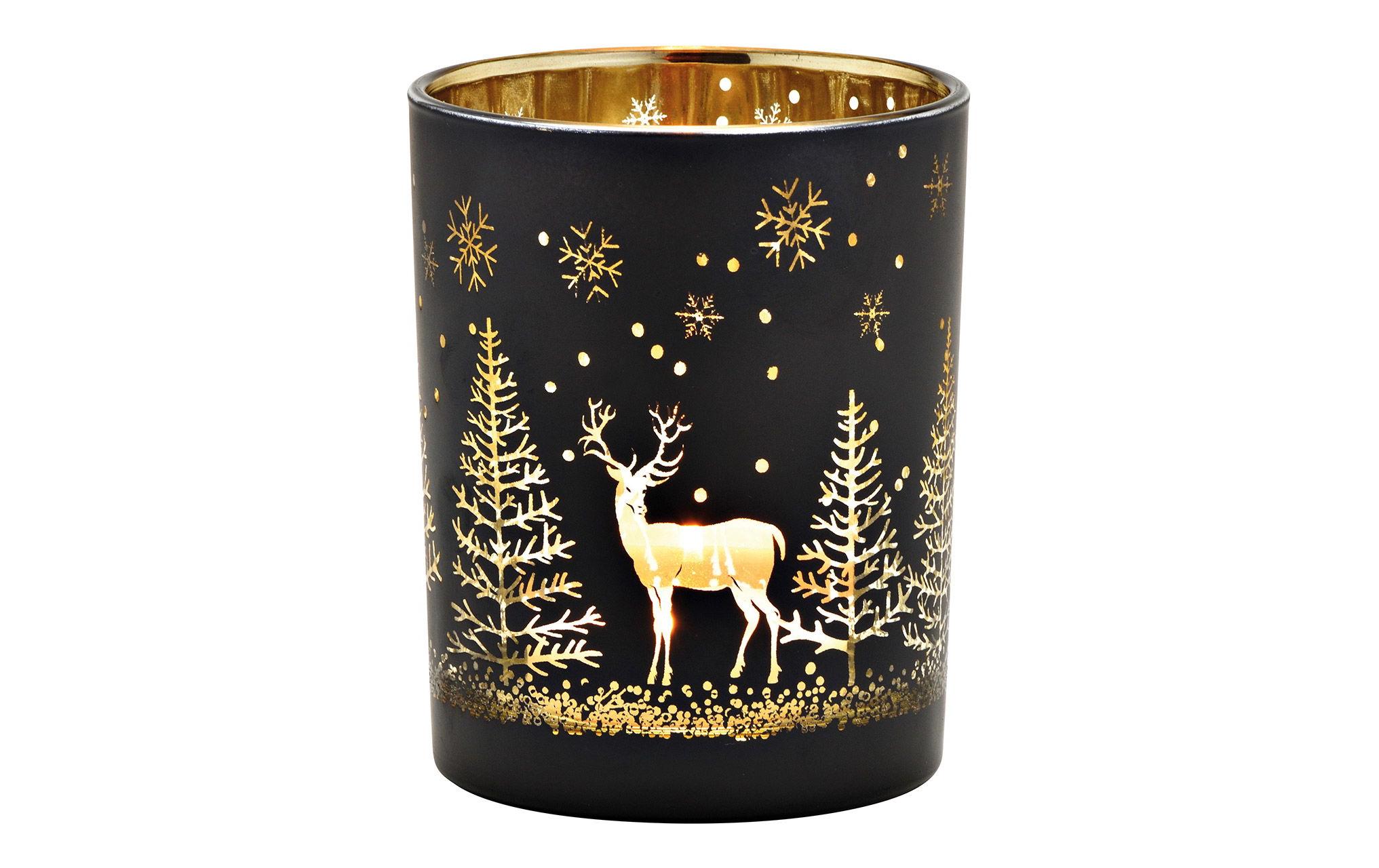 G. Wurm Weihnachtswindlicht Winterwald 12 cm