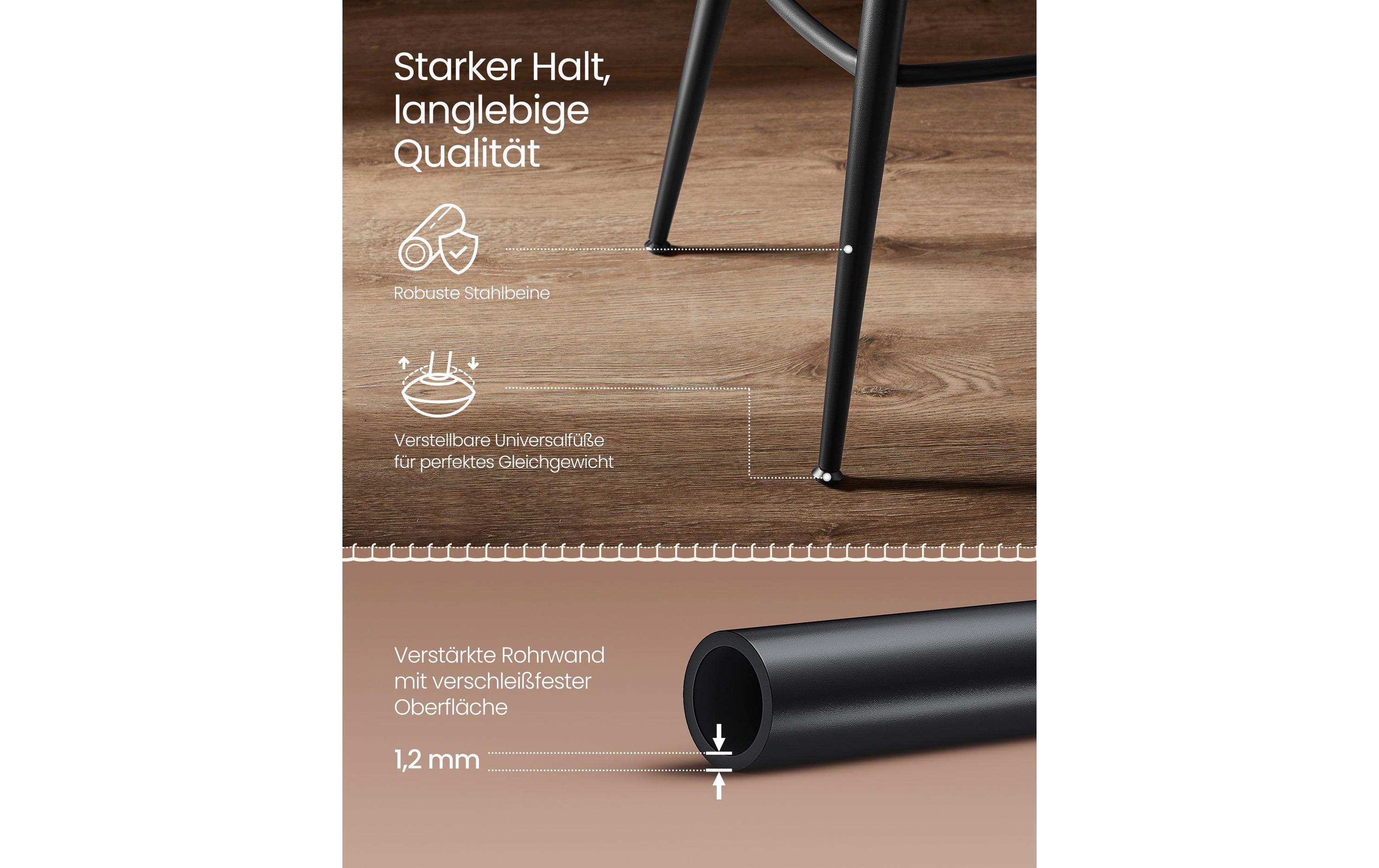 VASAGLE Barhocker 2 Stück 56 x 101.3 cm, Schwarz/Braun