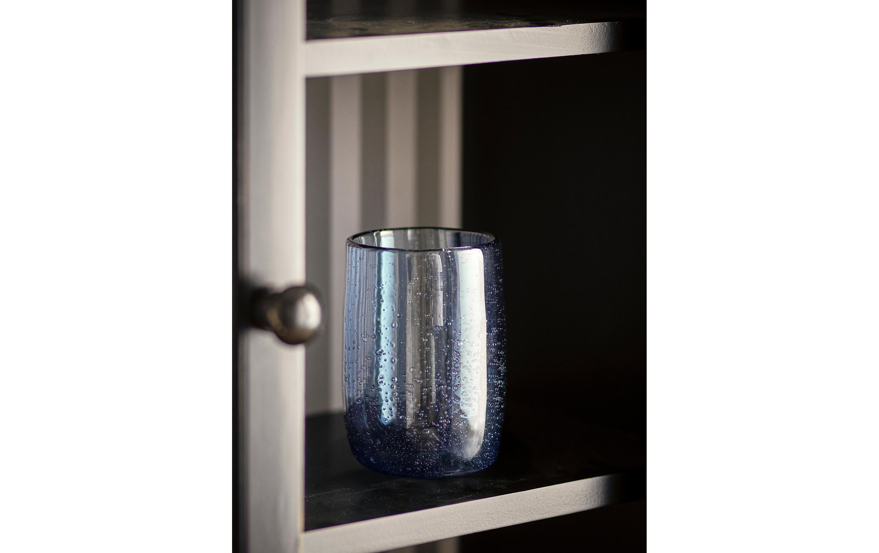 Bloomingville Trinkglas Tabby 330 ml, 4 Stück, Blau