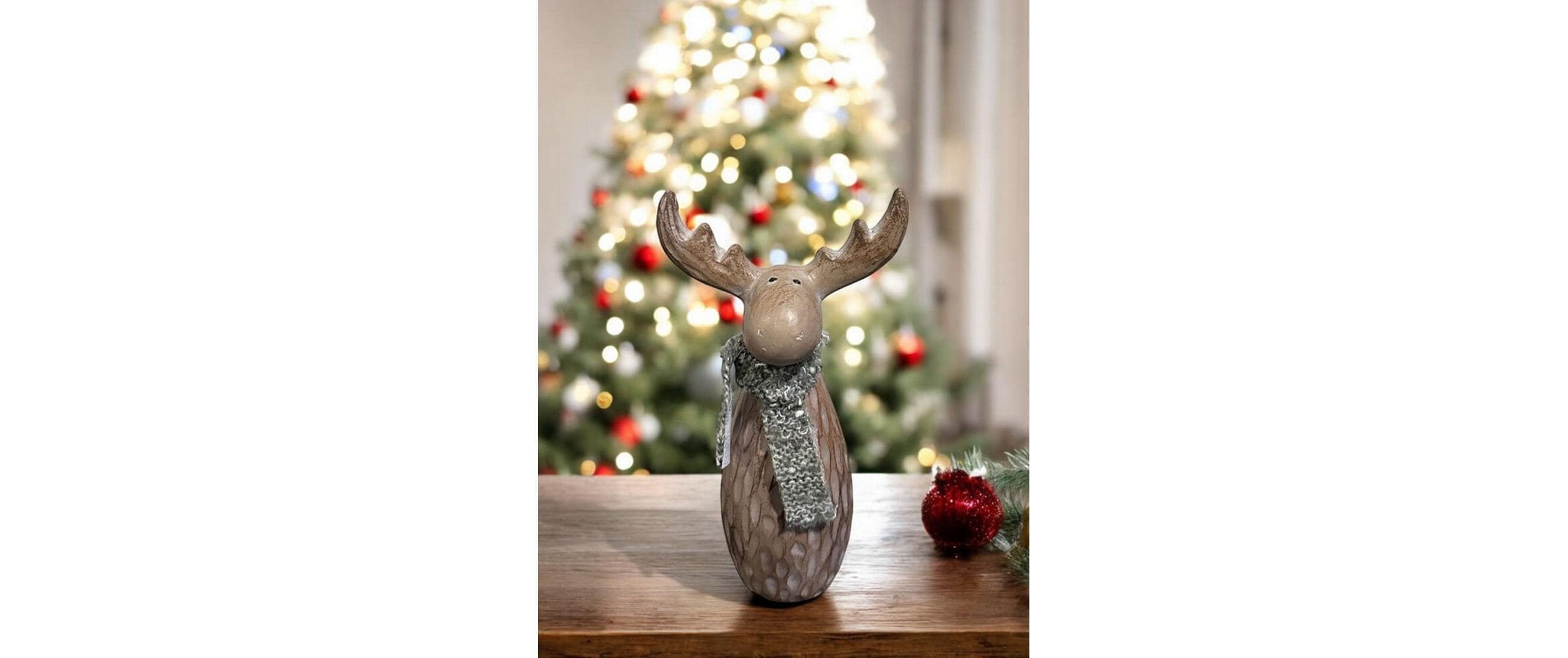 Dameco Weihnachtsfigur Elch mit Schal 19.5 cm, Braun