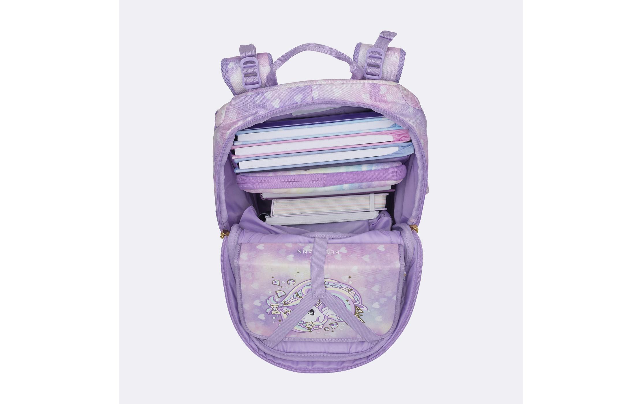 Beckmann Schulrucksack-Set Active Air Flx Unicorn Princess, 6-teilig