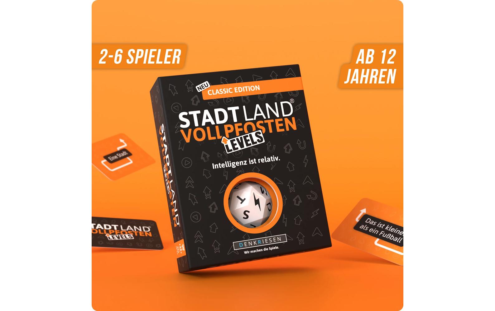 Denkriesen Partyspiel STADT LAND VOLLPFOSTEN – Levels -DE-
