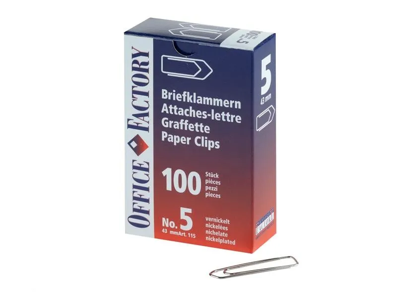 Smart Office Büroklammer Gr. 5, Länge 43 mm, 100 Stück Smart Office Büroklammer Gr. 5, Länge 43 mm, 100 Stück