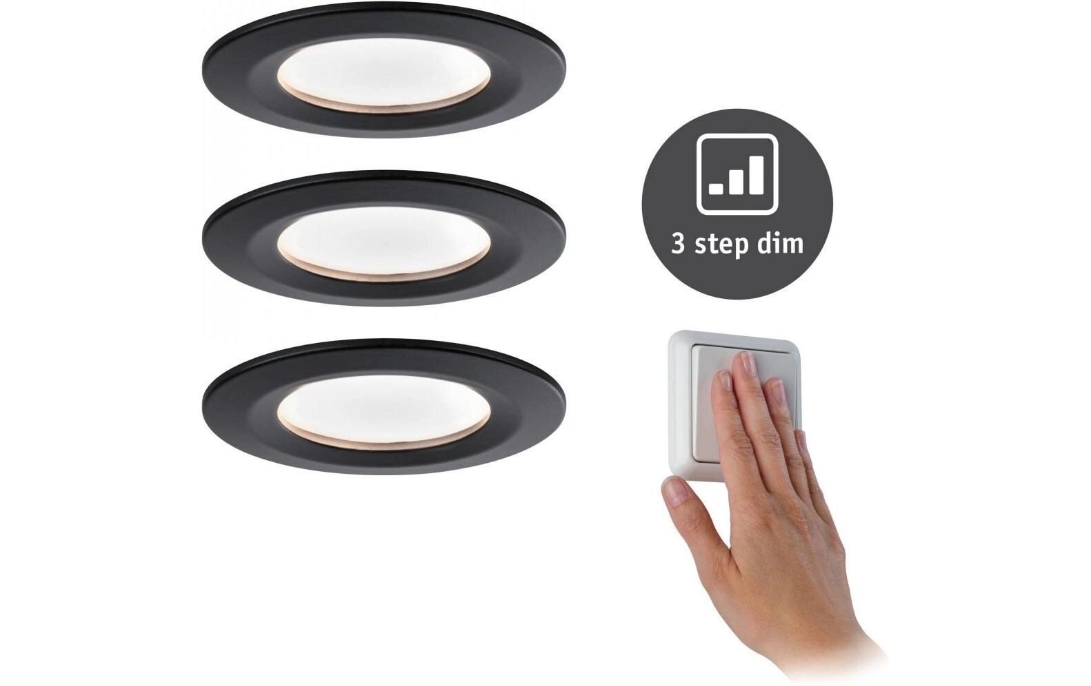 Paulmann Einbauleuchte Nova Starr Basisset, Schwarz