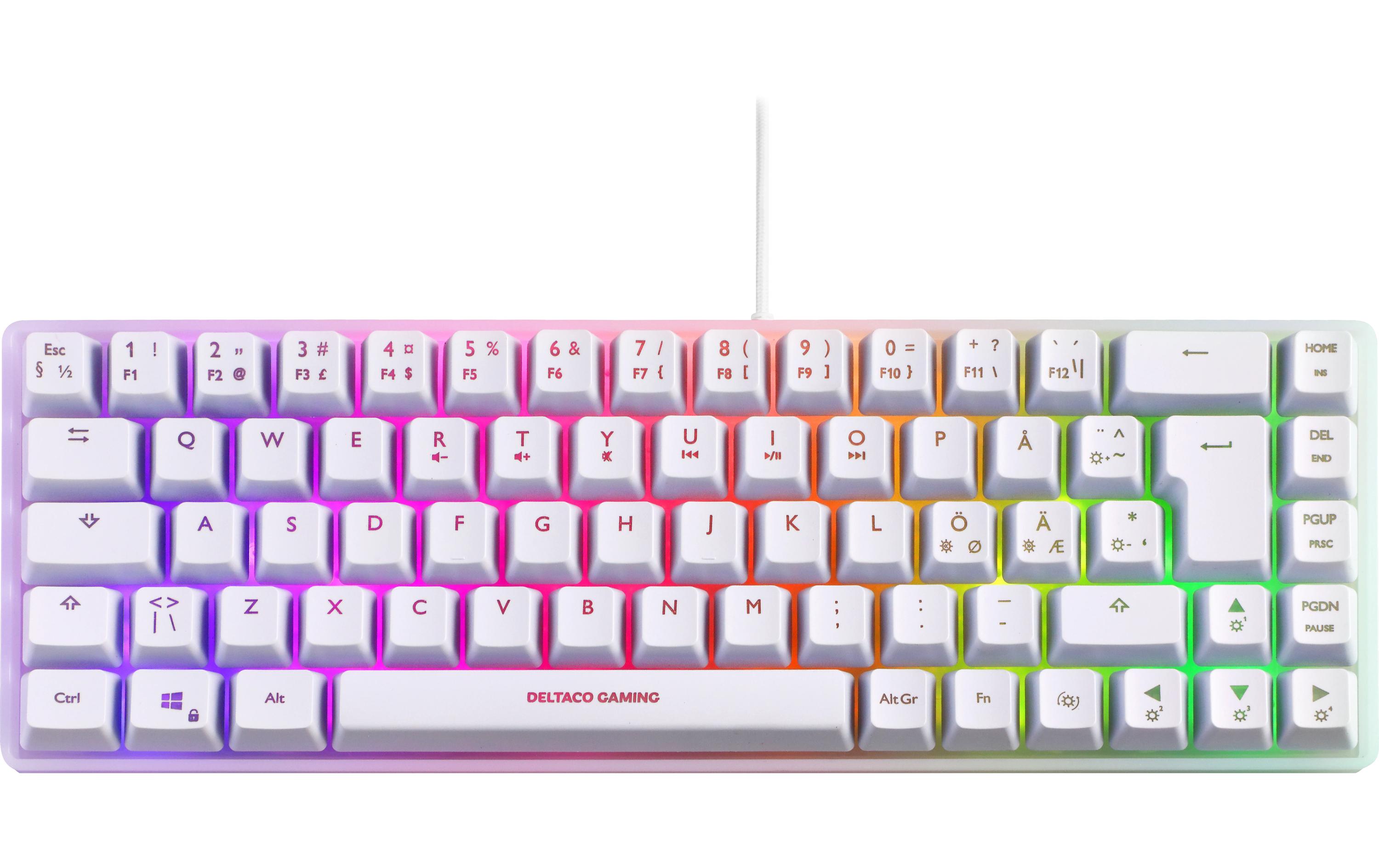 DELTACO Gaming-Tastatur GAM-158-W RGB Weiss DELTACO Gaming-Tastatur GAM-158-W RGB Weiss