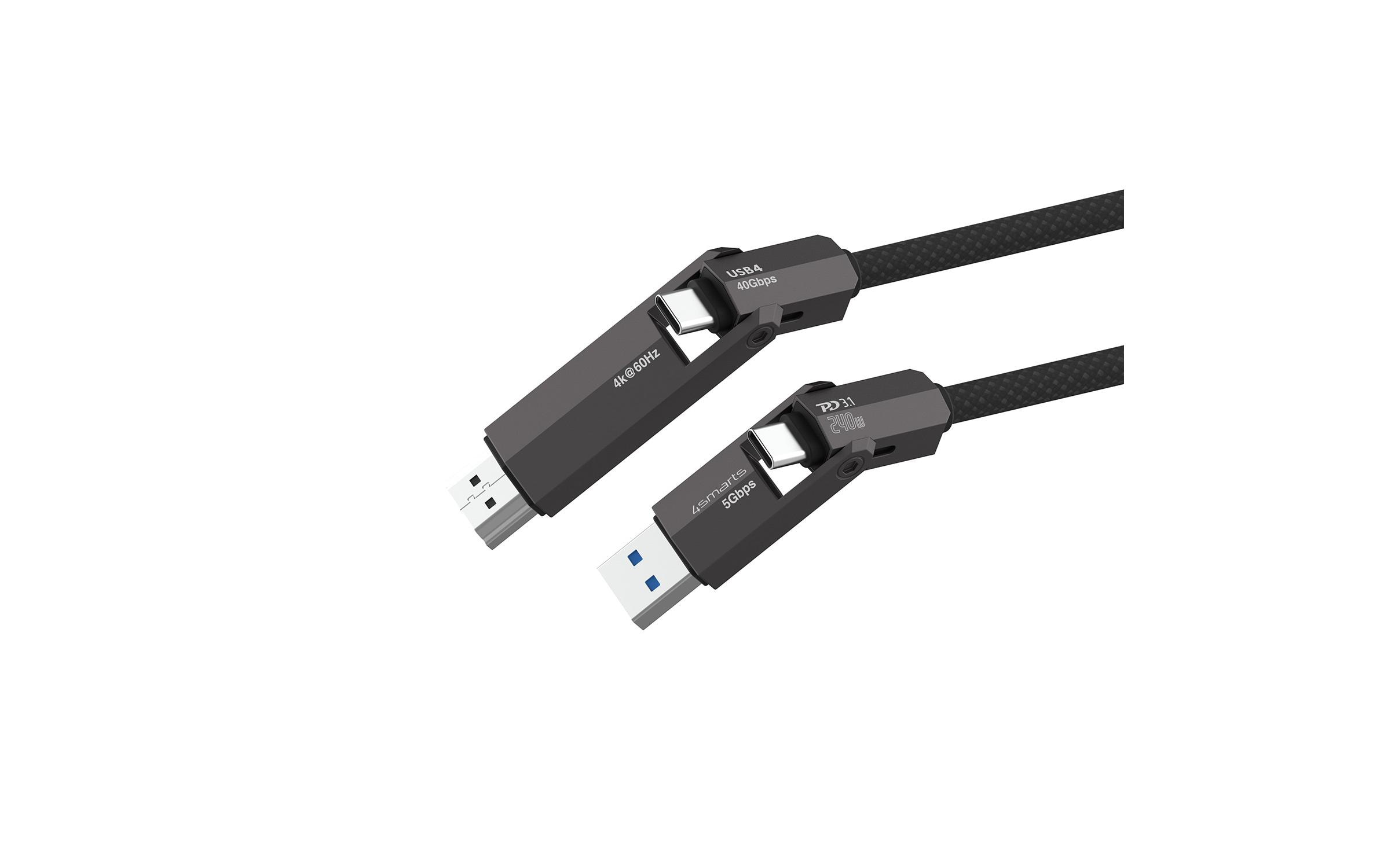 4smarts Kabel ComboCord 4K 240 W USB Type-A/USB Type-C - HDMI, 1.5 m 4smarts Kabel ComboCord 4K 240 W USB Type-A/USB Type-C - HDMI, 1.5 m