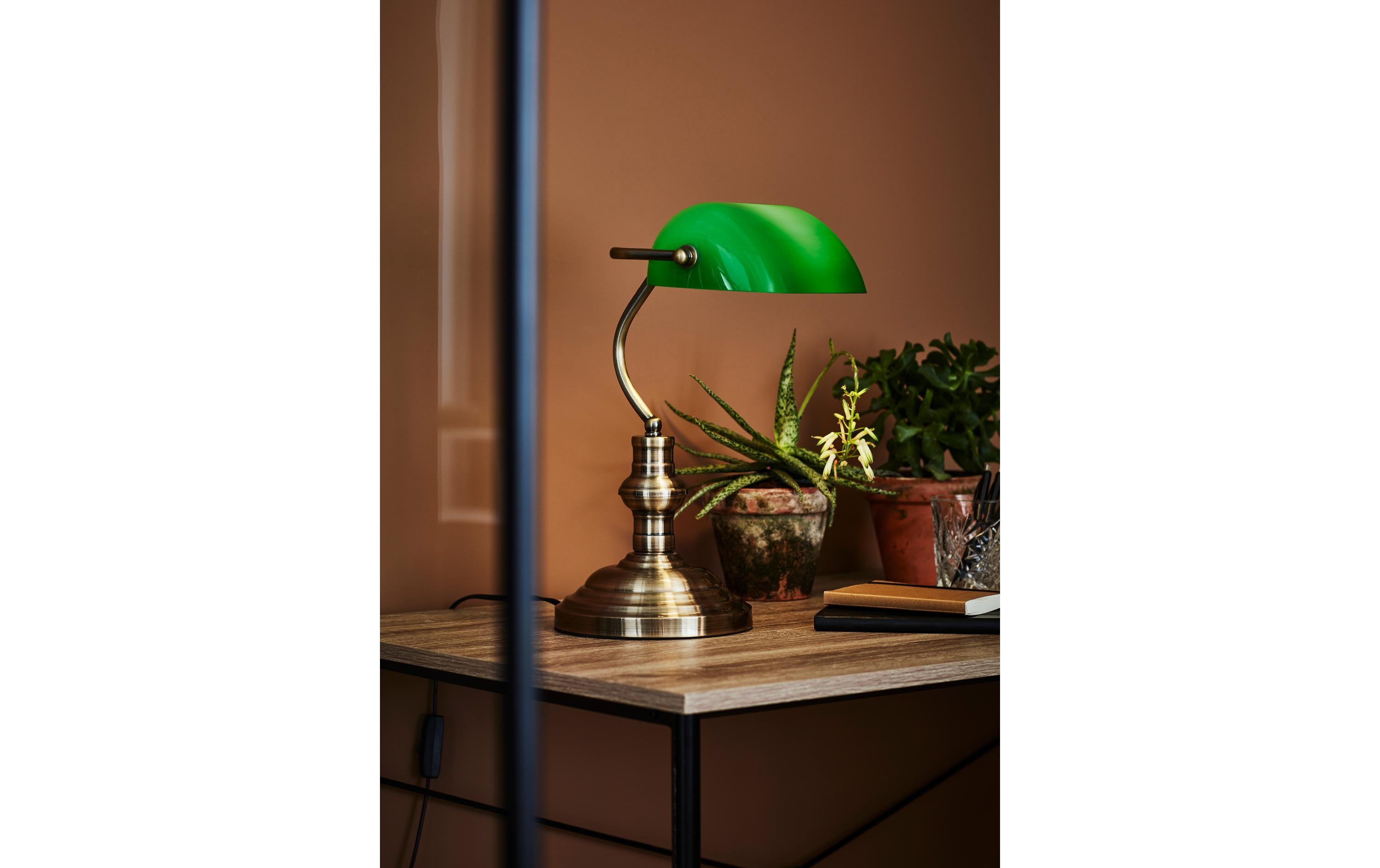 Markslöjd Tischleuchte Bankers, 25 cm, E14, Grün