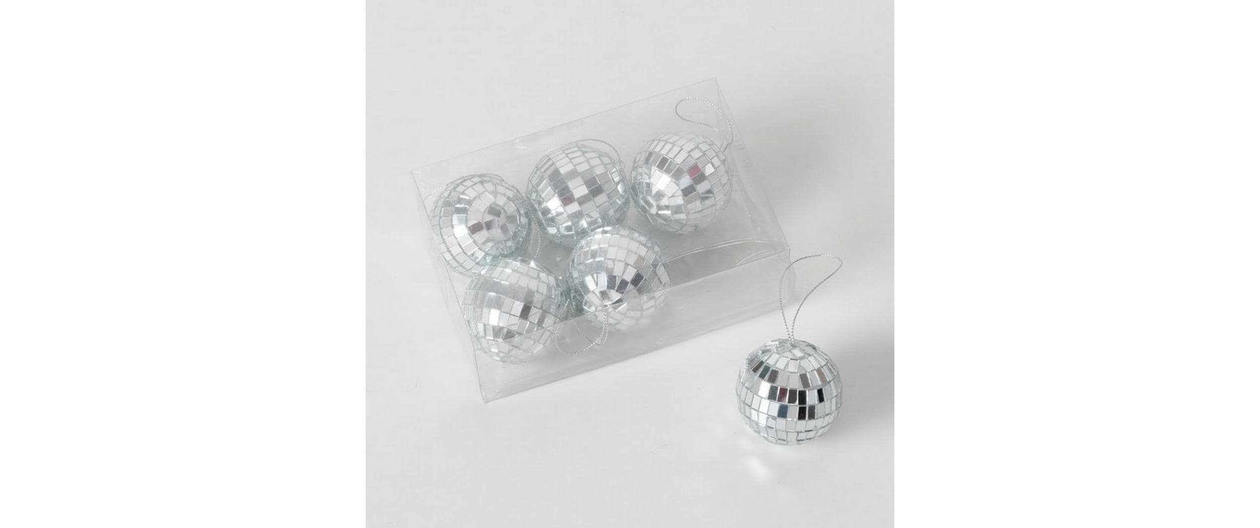 Boltze Weihnachtsschmuck Disco 6 Stück, Silber