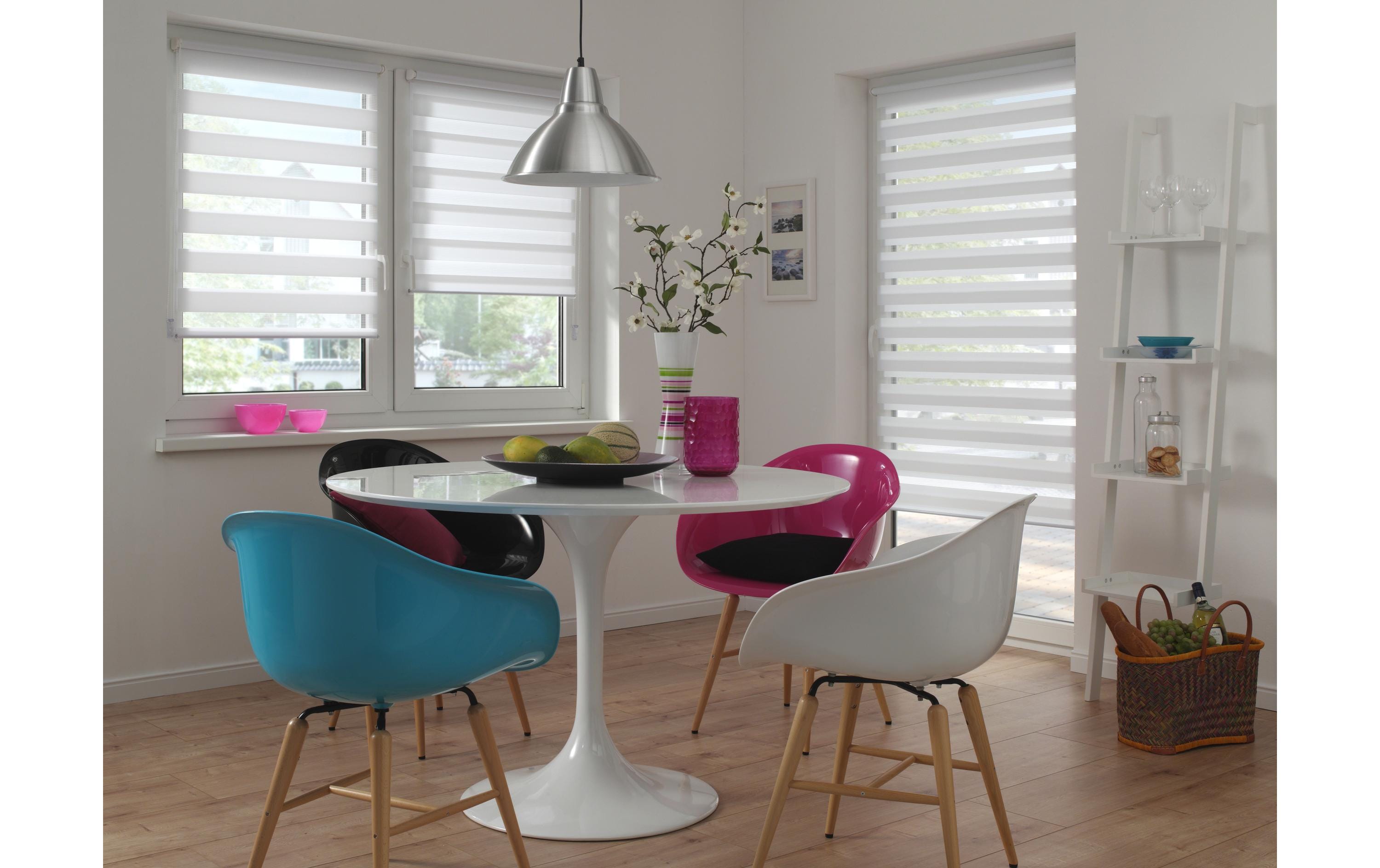 Gardinia Duo Klemmrollo 60 x 150 cm, Weiss