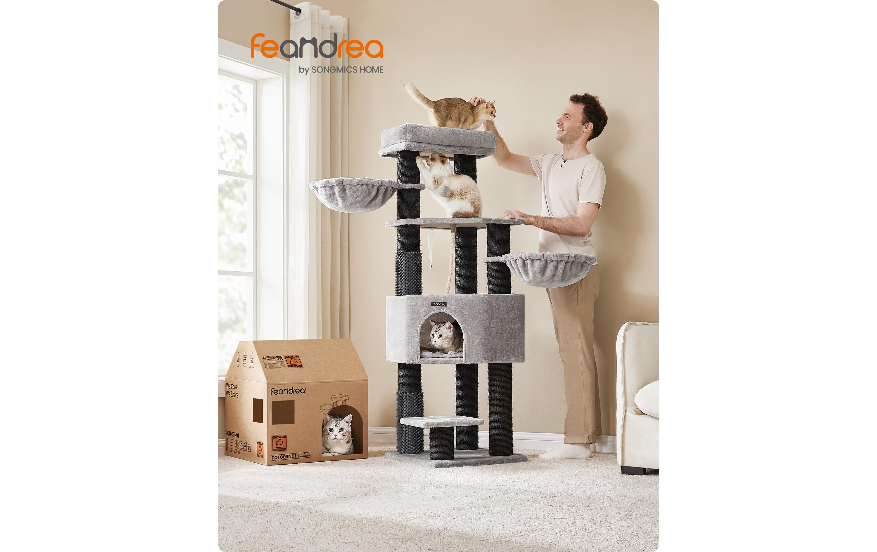 Feandrea Kratzbaum für grosse Katzen 160 cm, Schwarz