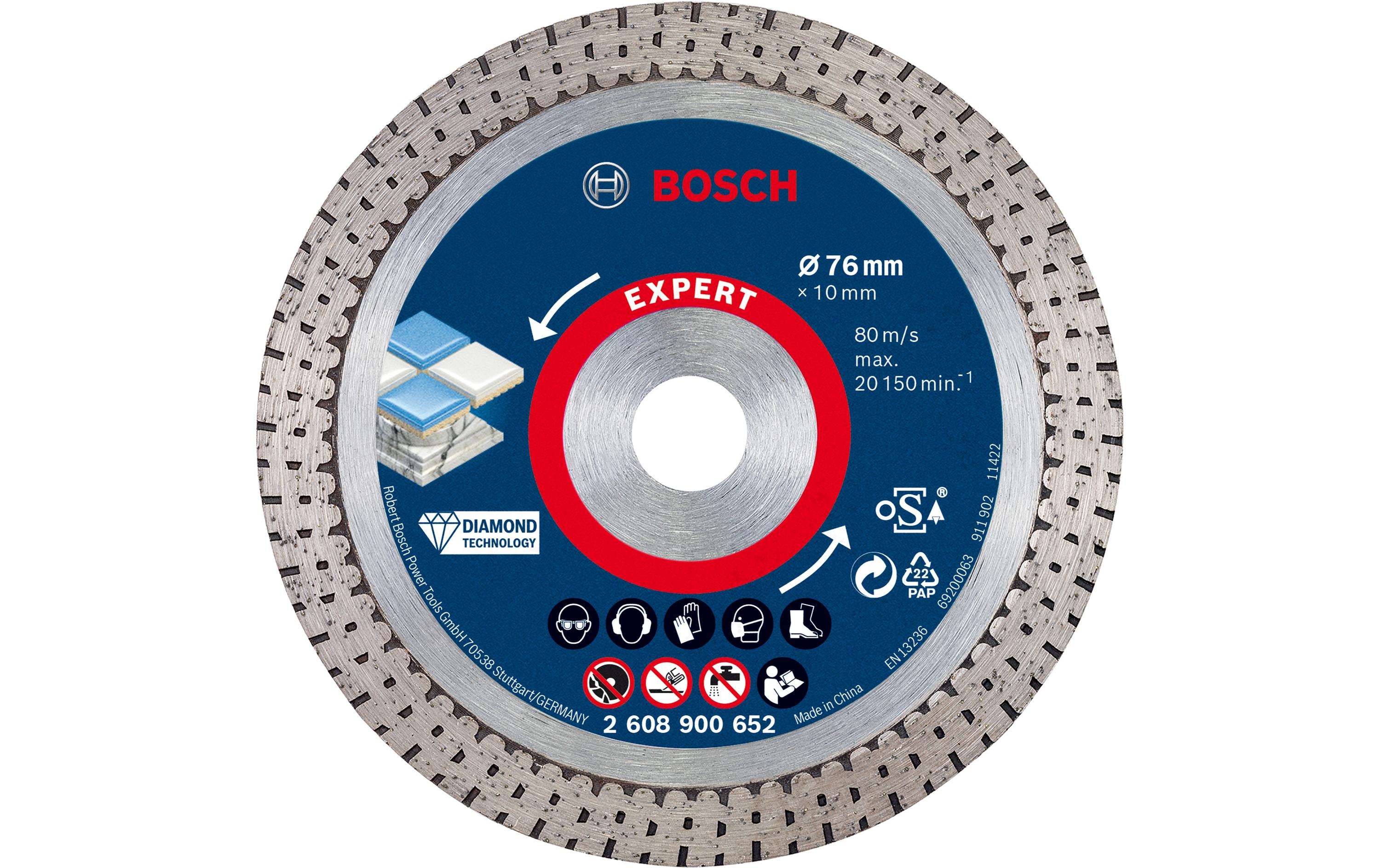 Bosch Professional Diamanttrennscheibe EXPERT HardCeramic, 76 mm
