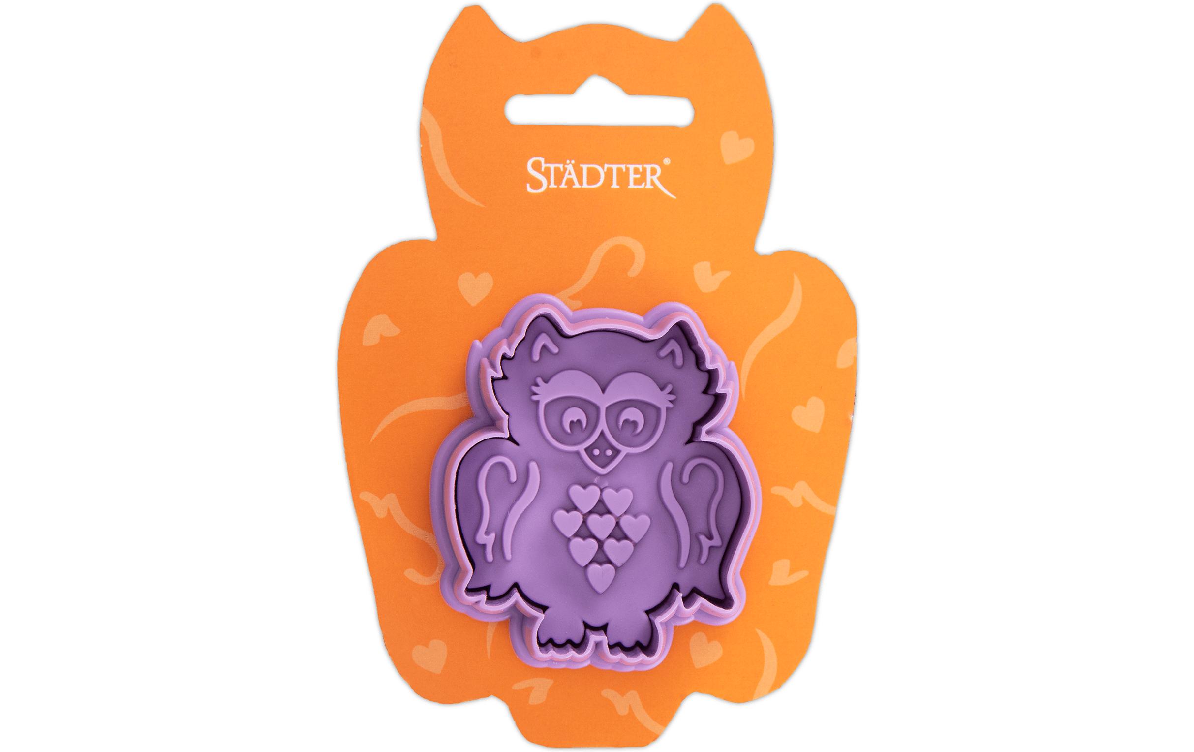 Städter Präge-Ausstecher Eule 4.3 x 5.5 cm, Lila