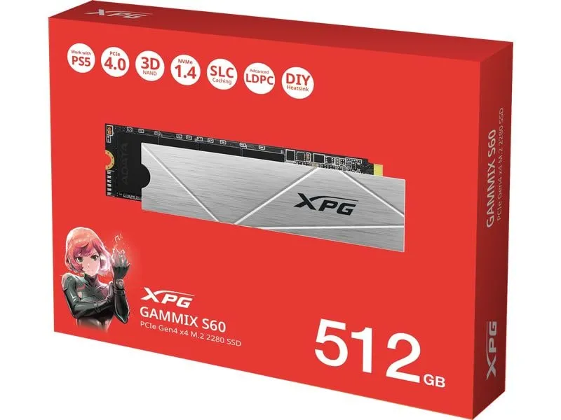ADATA SSD XPG GAMMIX S60 M.2 2280 NVMe 512 GB ADATA SSD XPG GAMMIX S60 M.2 2280 NVMe 512 GB