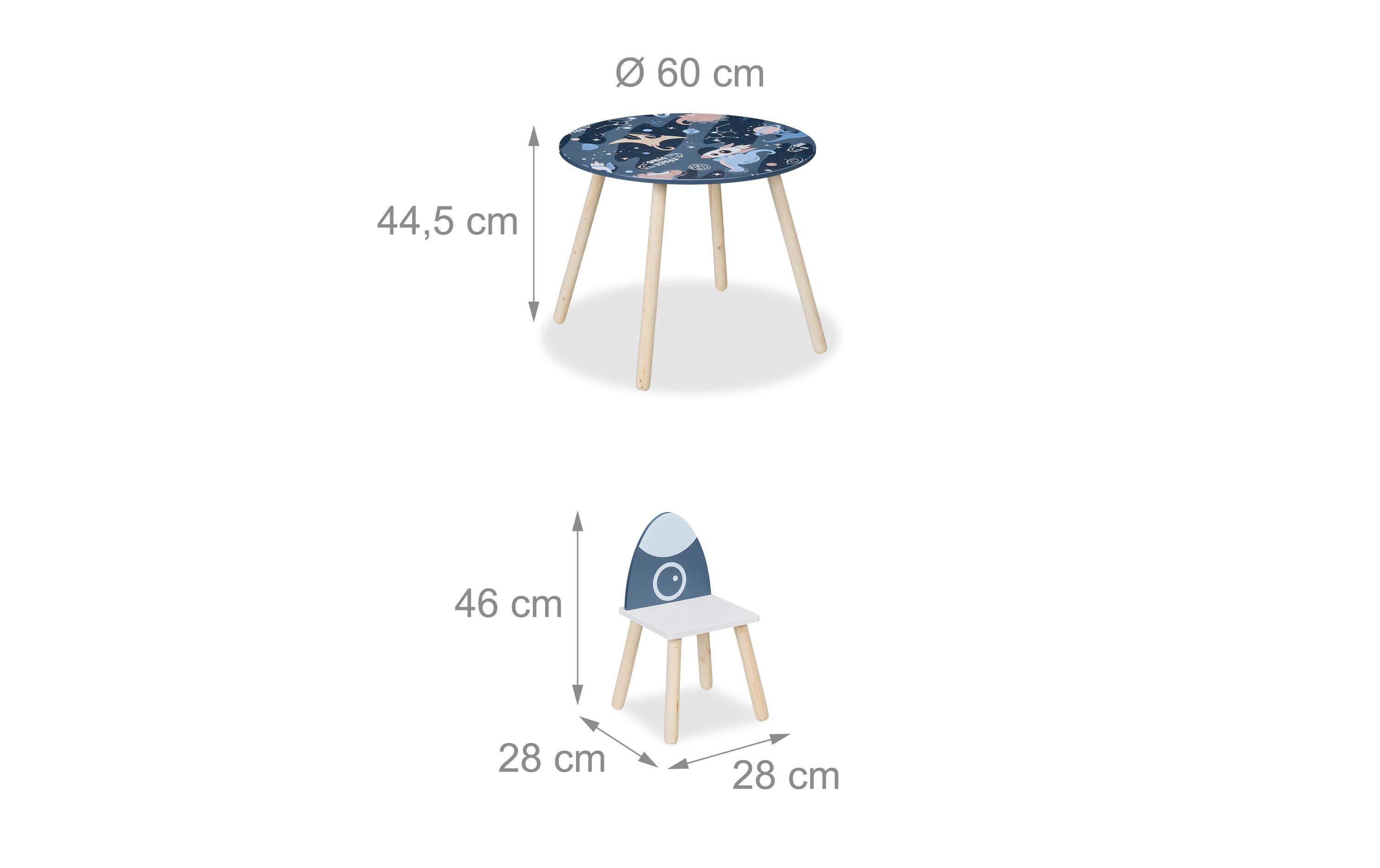 relaxdays Kindersitzgruppe Space Dunkelblau; Hellbraun; Weiss relaxdays Kindersitzgruppe Space Dunkelblau; Hellbraun; Weiss