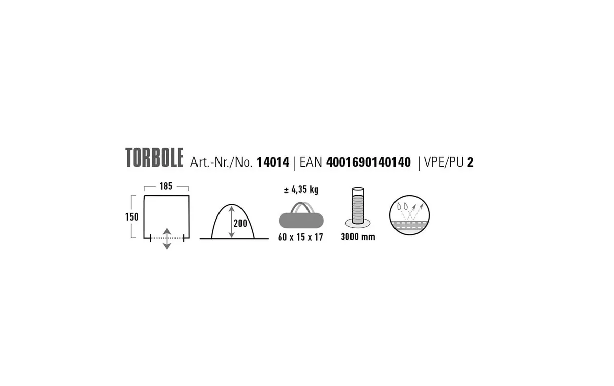 High Peak Toilettenzelt Torbole, Lightgrey-Darkgrey-Blue