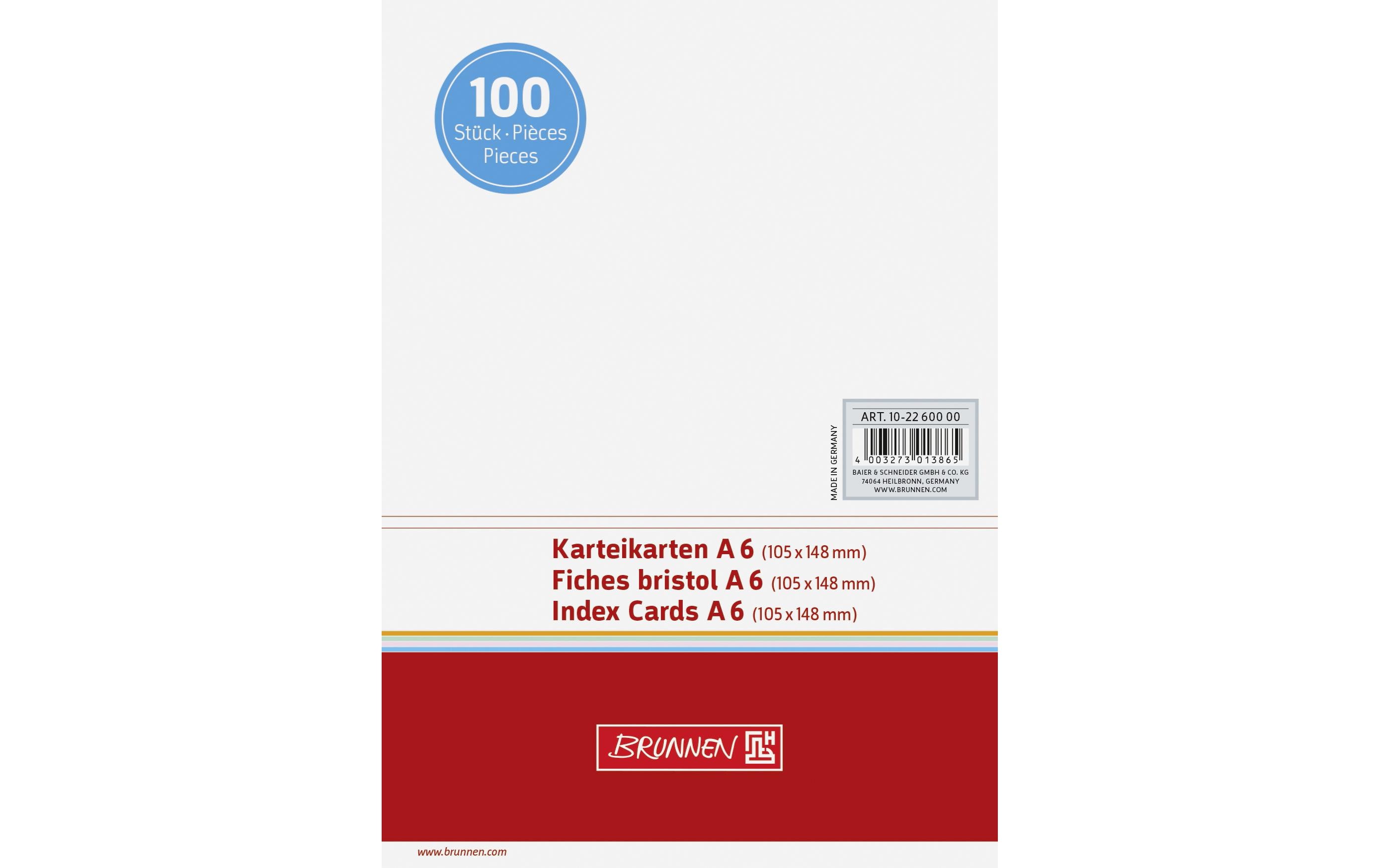 Brunnen Karteikarten A6 Blanko