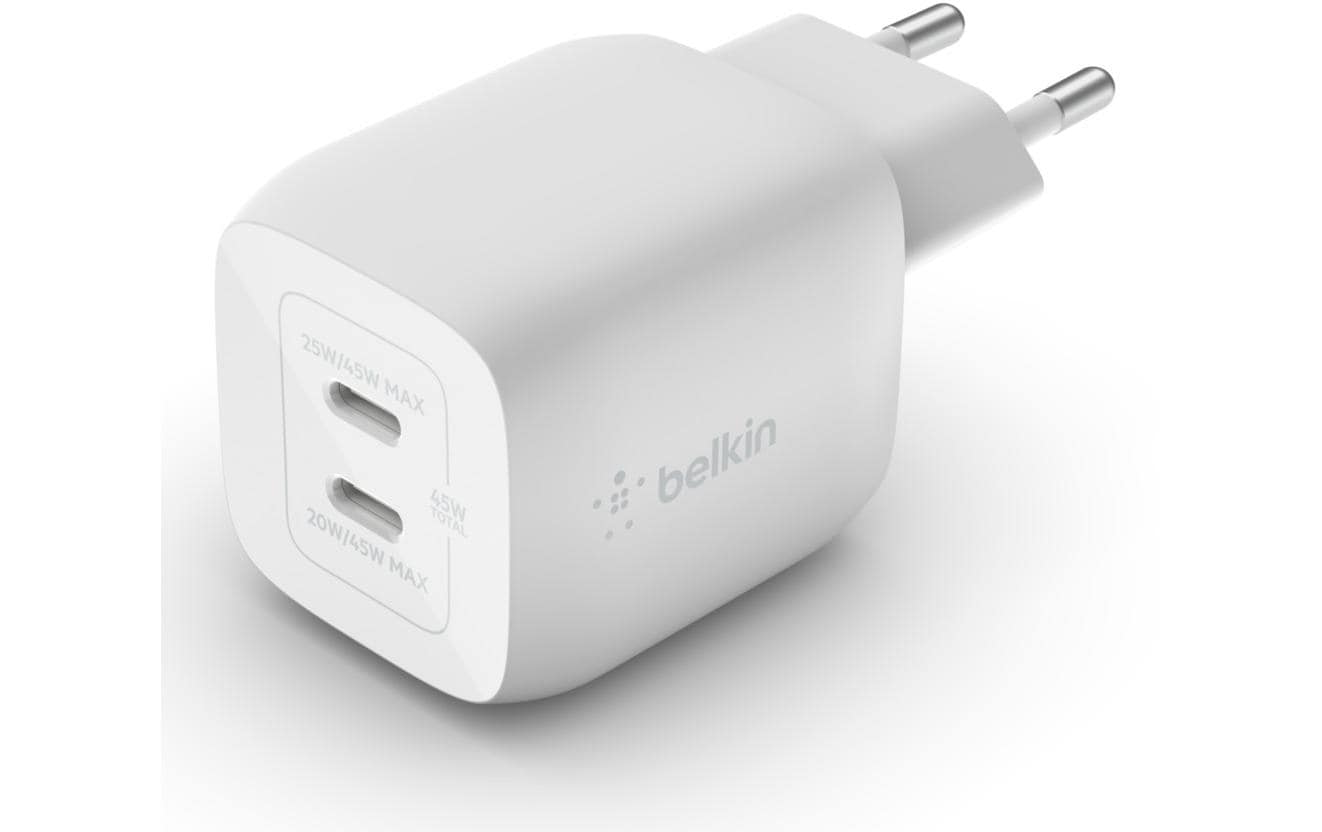 Belkin USB-Wandladegerät Dual USB-C GaN PD 45W