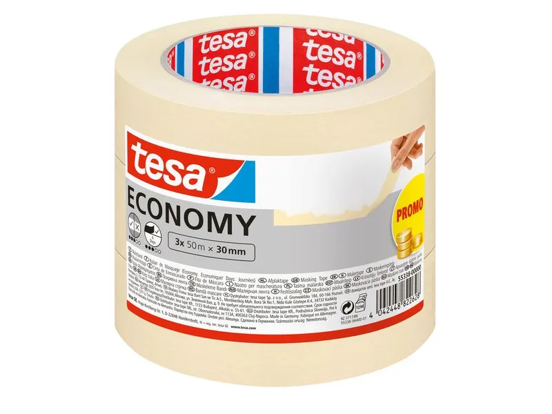 tesa Abdeckband Masking Economy, 3 x 50 mm x 30 m
