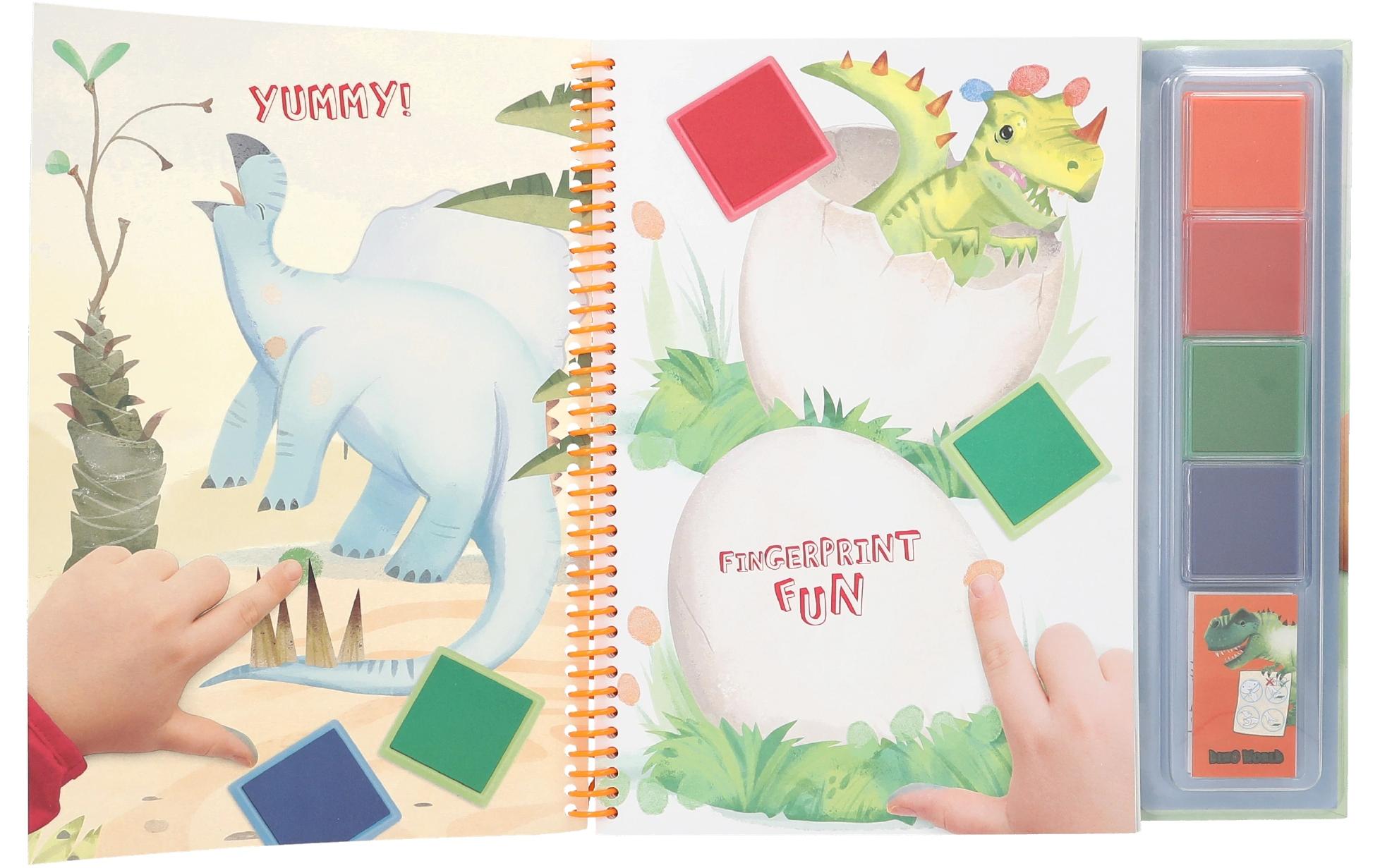 Depesche Malset Dino World 25 Seiten, 4 Stempelfarben