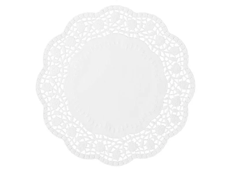 Demmler Tortenspitzen Rose 6 Stück, Weiss, 22 cm Demmler Tortenspitzen Rose 6 Stück, Weiss, 22 cm