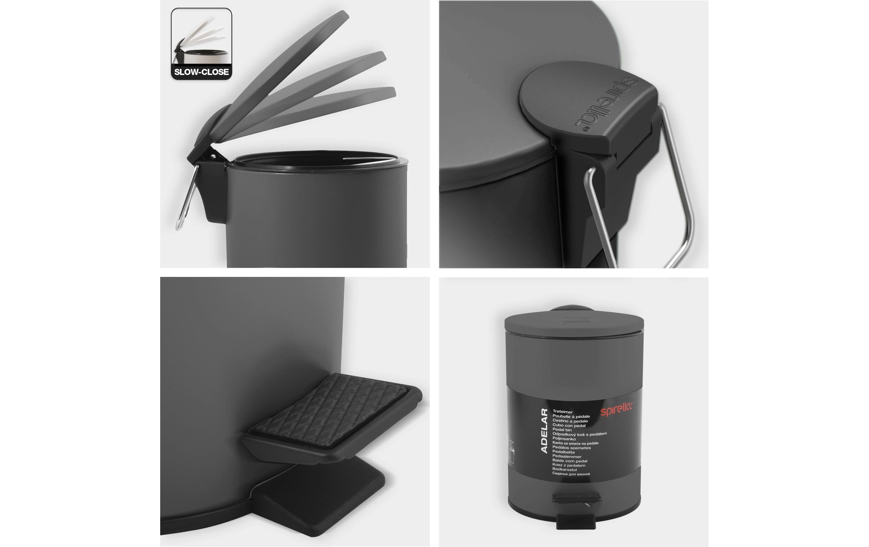 spirella Treteimer Adelar 3 l, Dunkelgrau