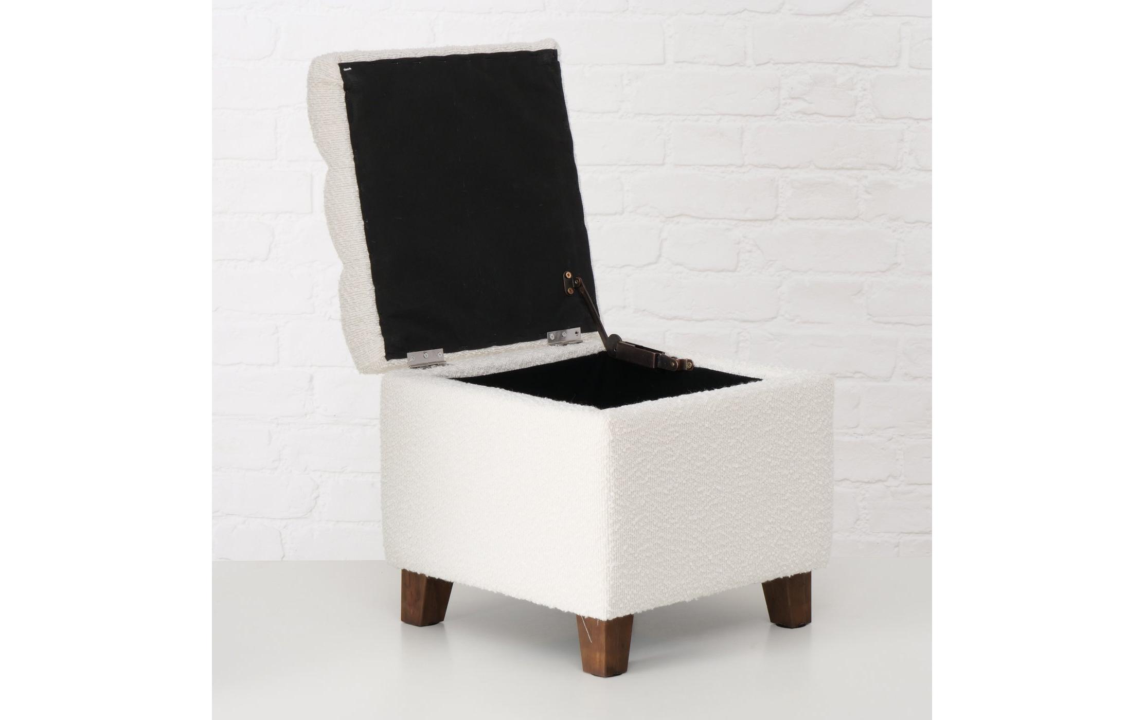 Boltze Hocker Palur MDF/Kiefer, Cremeweiss