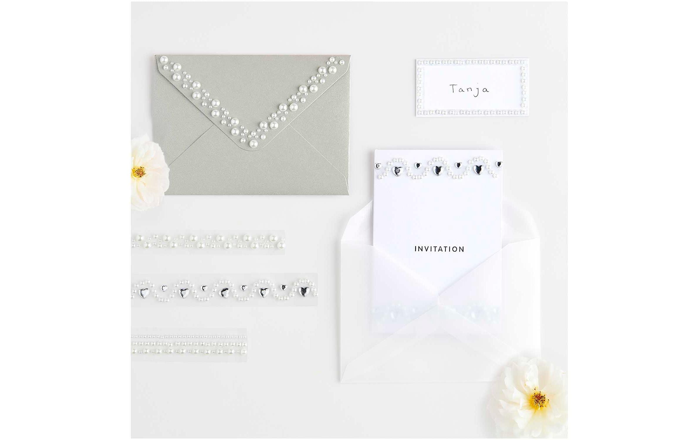 Rico Design Perlensticker Paper Poetry 50 cm, 1 Stück Offwhite