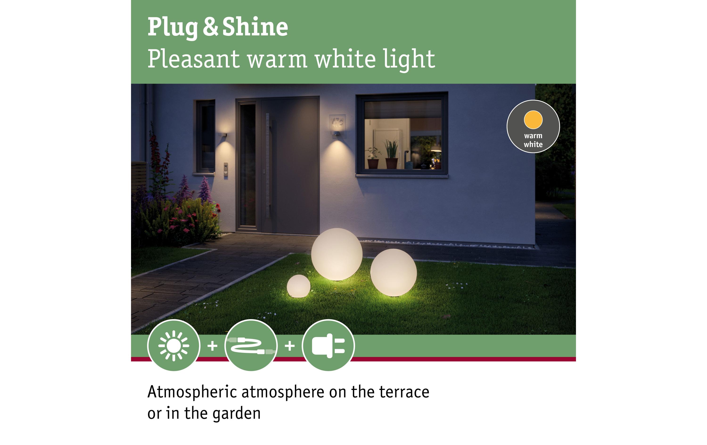 Paulmann Gartenlicht Plug & Shine GLOBE 40 cm