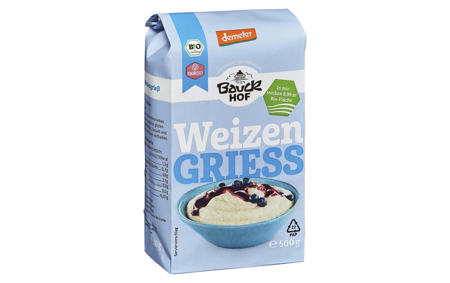 Bauck Mühle Weizengriess Demeter 500 g