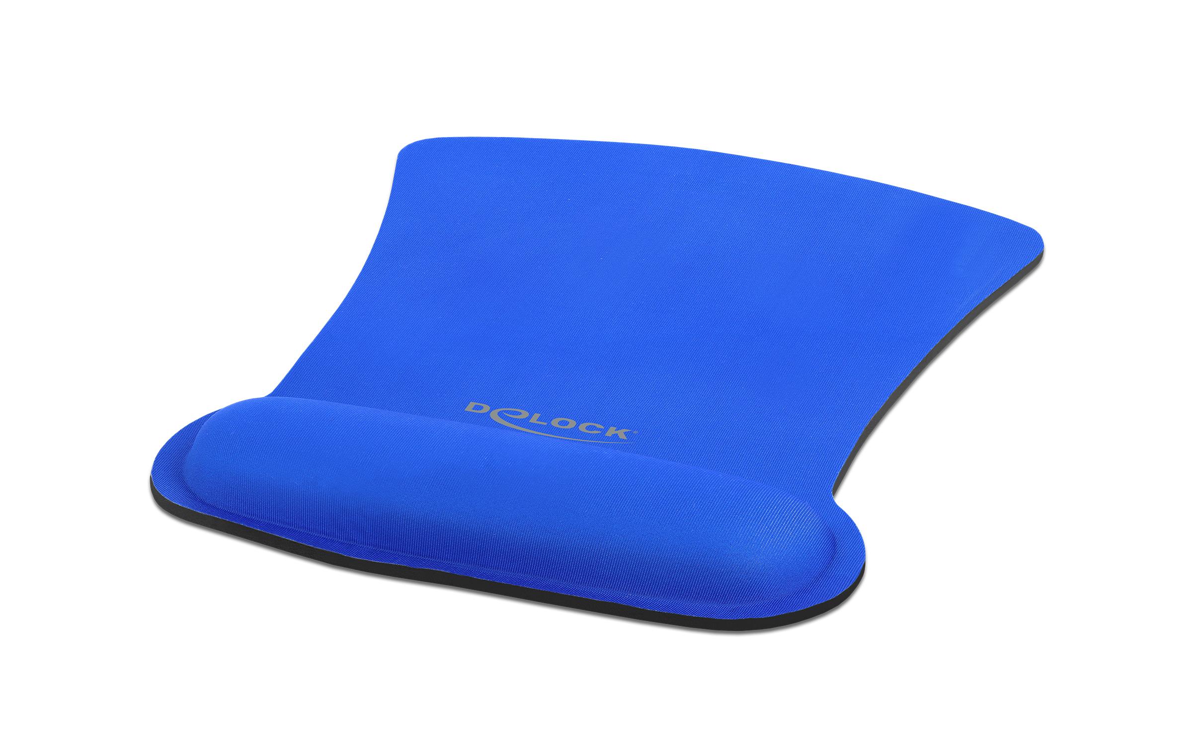 Delock Ergonomische Mausmatte mit Handballenauflage, blau Blau Delock Ergonomische Mausmatte mit Handballenauflage, blau Blau