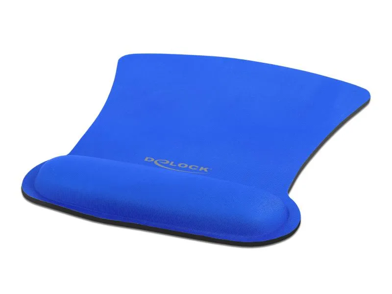 Delock Ergonomische Mausmatte mit Handballenauflage, blau Blau Delock Ergonomische Mausmatte mit Handballenauflage, blau Blau