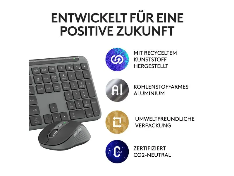 Logitech Tastatur-Maus-Set MK950 Signature Slim Combo for Business