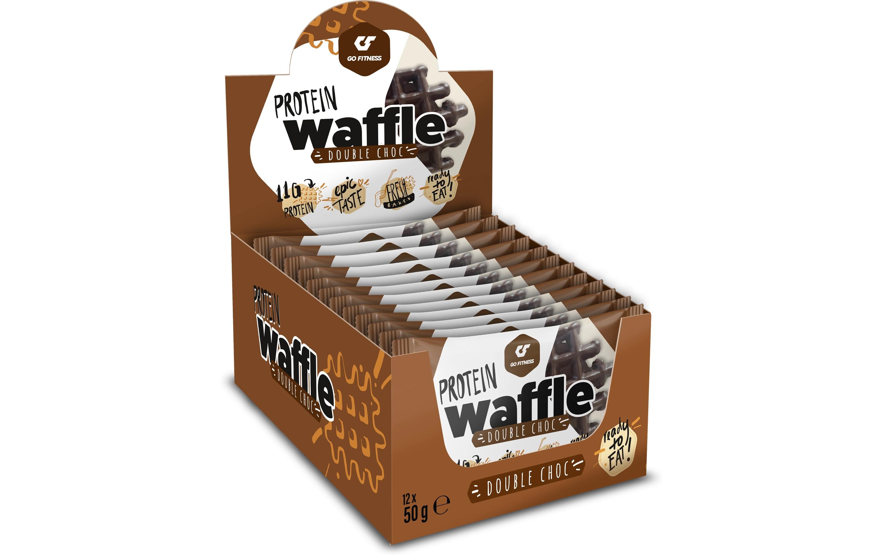 Go Fitness Nutrition Protein Waffle Box 12 x 50 g, Double Chocolate Go Fitness Nutrition Protein Waffle Box 12 x 50 g, Double Chocolate