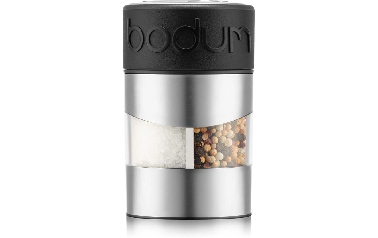 Bodum Salz- und Pfeffermühle Twin 11 cm, Schwarz/Silber