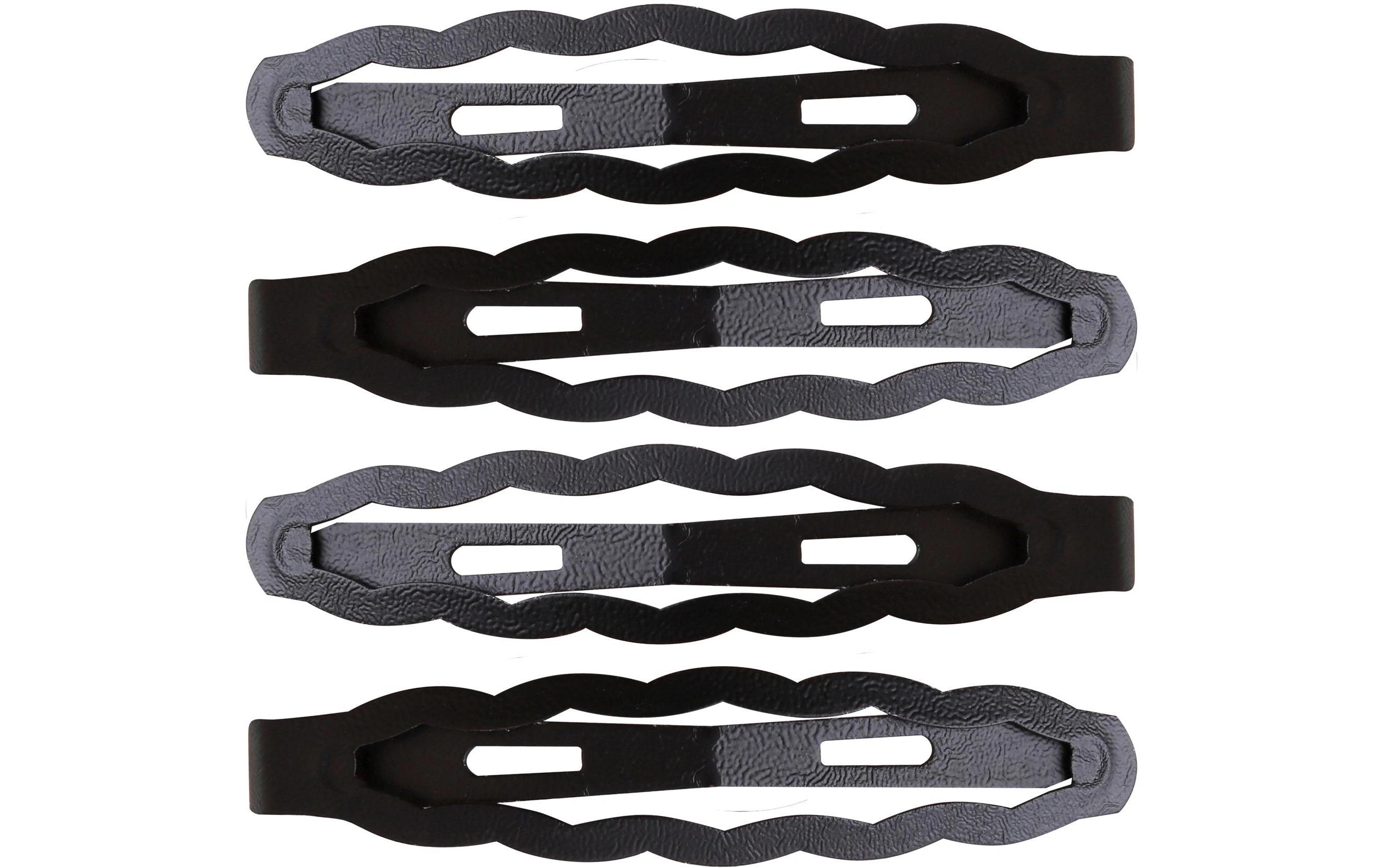 Parsa Beauty Haar-Clip gewellt, matt Schwarz 4 Stück