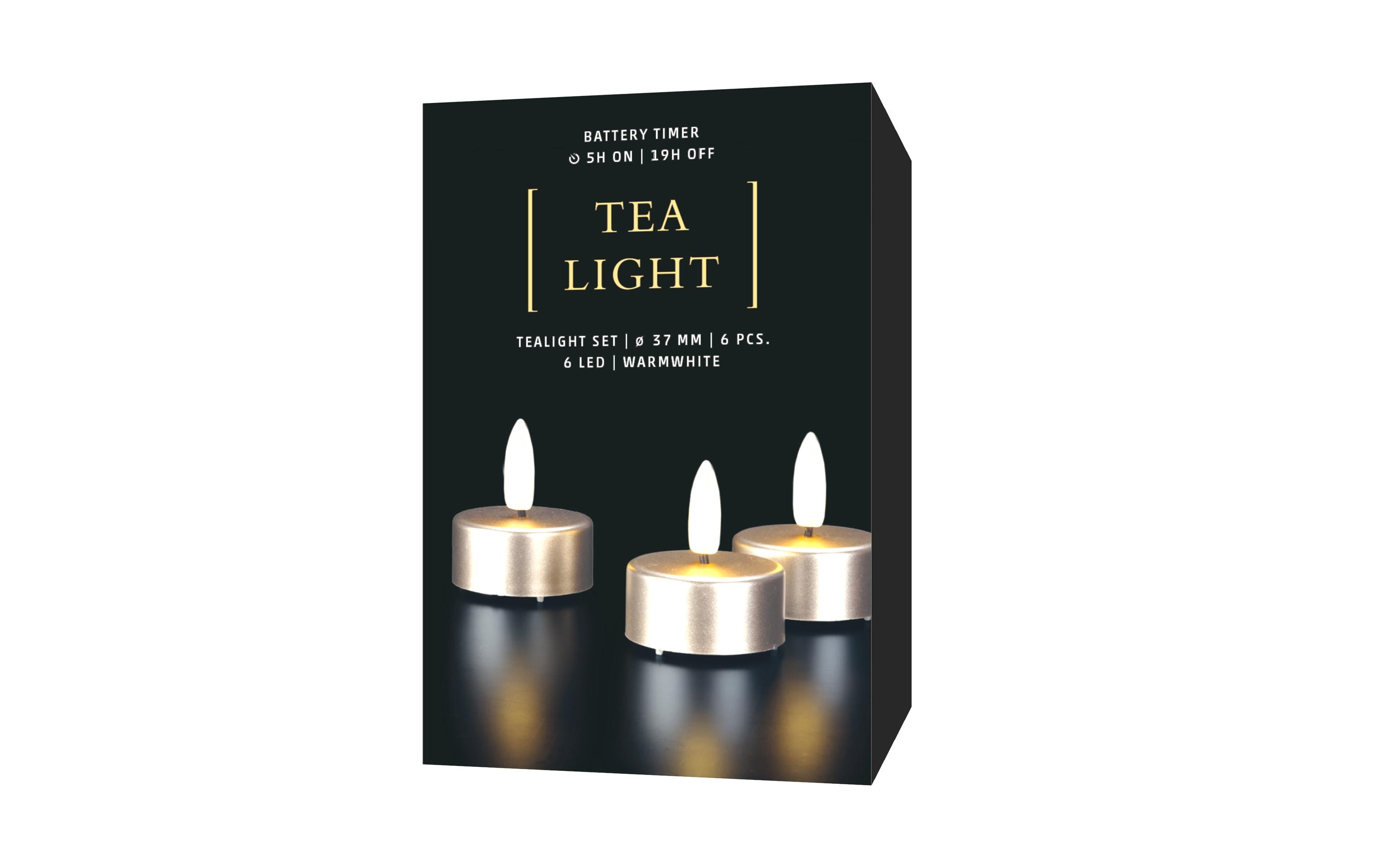 STT LED Teelichter Set 6er Set 3.7 cm, Taupe