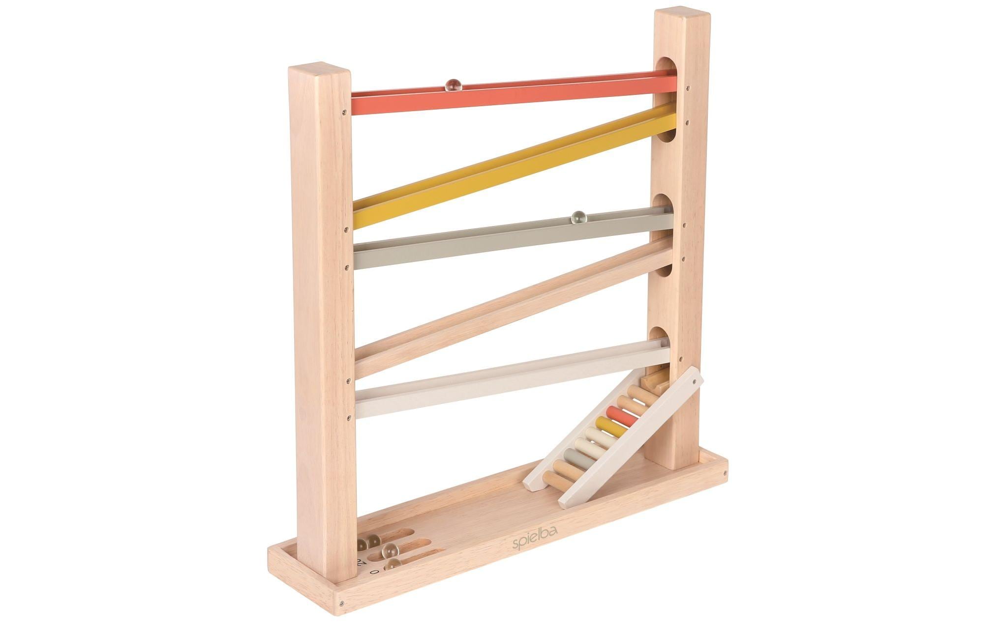 Spielba Holzspielwaren Kugelbahn mit Murmeln Spielba Holzspielwaren Kugelbahn mit Murmeln