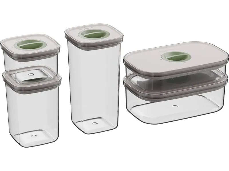 BergHOFF Vorratsbehälter Set Leo Smart Seal 5-teilig, Transparent BergHOFF Vorratsbehälter Set Leo Smart Seal 5-teilig, Transparent
