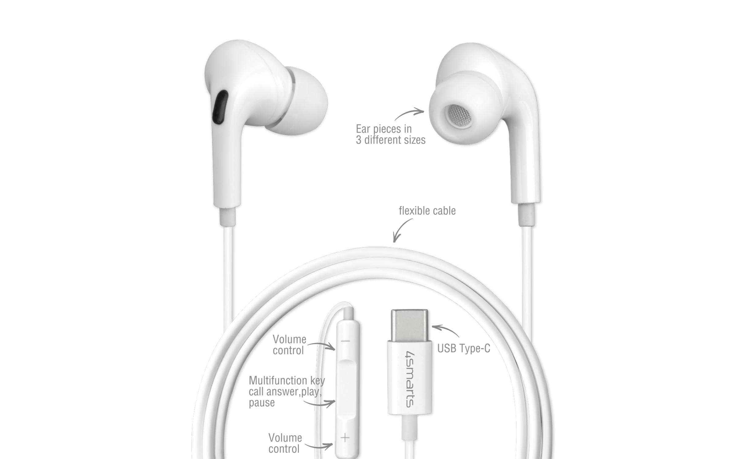 4smarts In-Ear-Kopfhörer Melody Digital Basic Weiss 4smarts In-Ear-Kopfhörer Melody Digital Basic Weiss