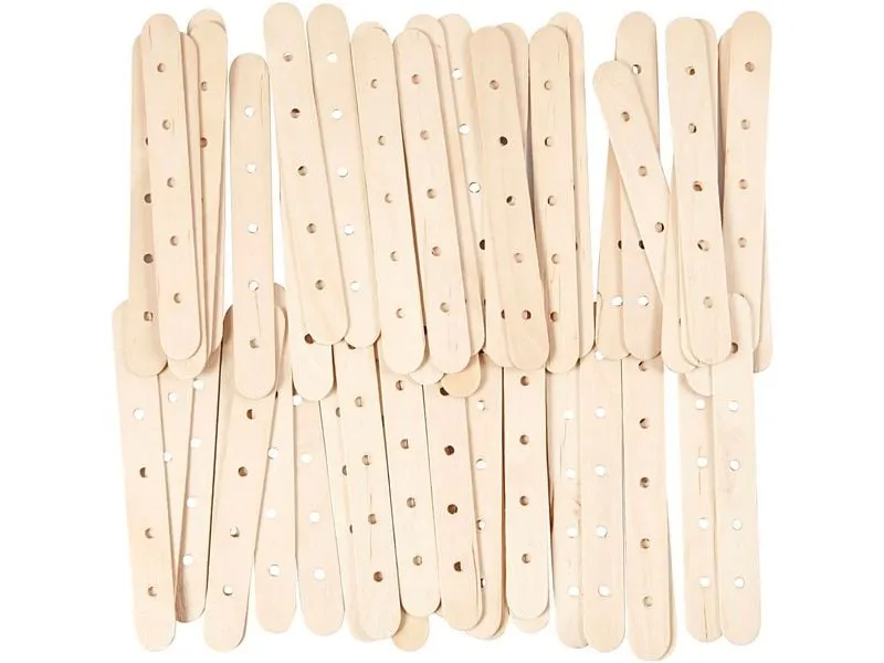 Creativ Company Baustäbe, Holz, 15 x 1.8 cm, Lochgrösse 4 mm, 500 Stück