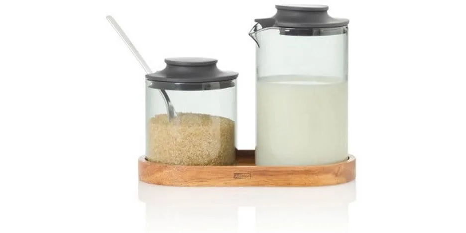 AdHoc Milch- und Zuckerset Impact, Edelstahl, Grau, 3-teilig