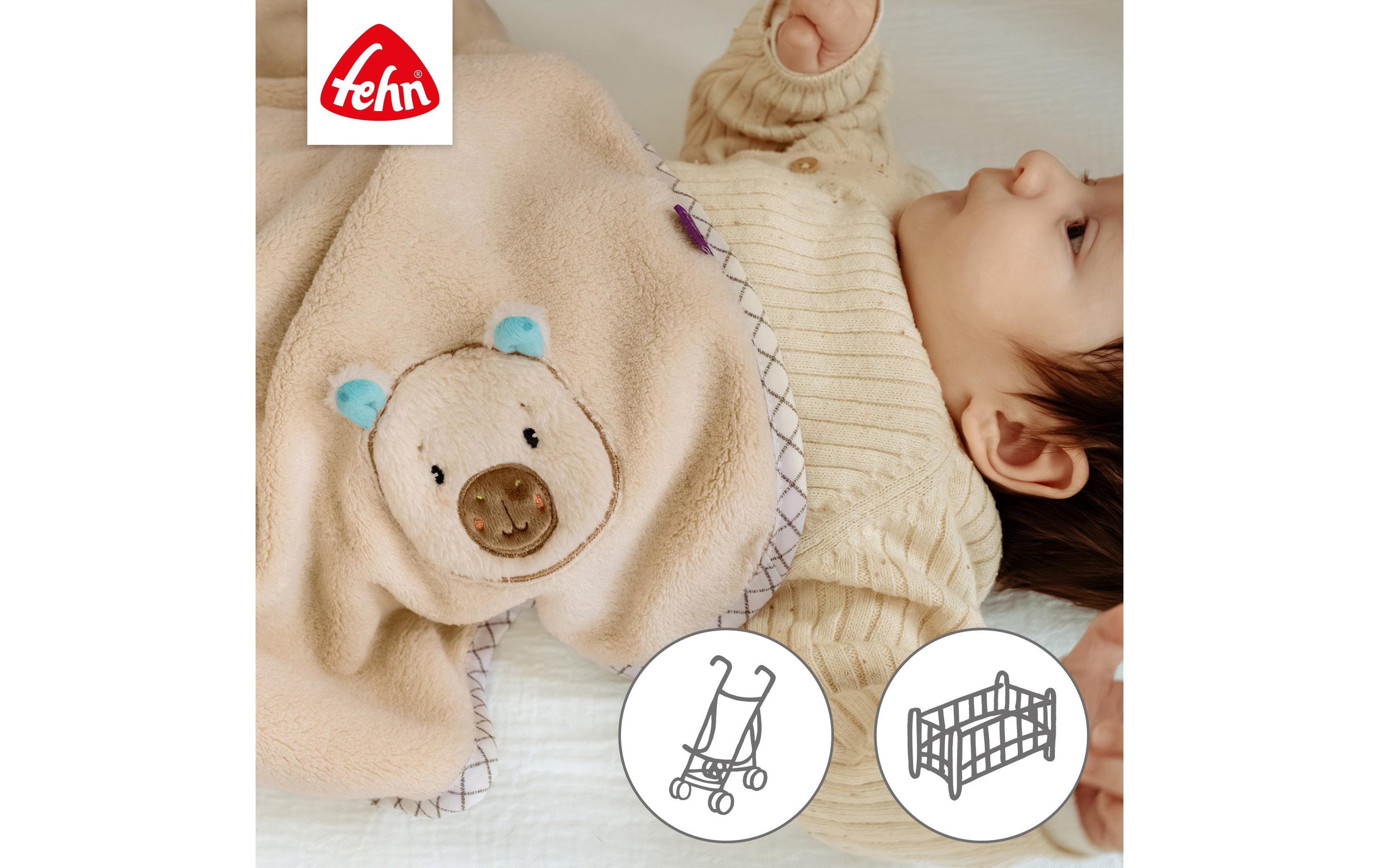 fehn Kuscheldecke Capybara, Beige, Plüsch, 100 x 75 cm