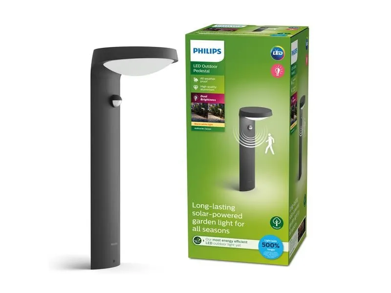 Philips Tyla Sockelleuchte,Solar Ultra-Efficient anthrazit + Sensor