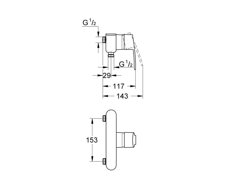 GROHE Duscharmatur Eurostyle Cosmopolitan 153 mm, 1/2, Chrom GROHE Duscharmatur Eurostyle Cosmopolitan 153 mm, 1/2, Chrom